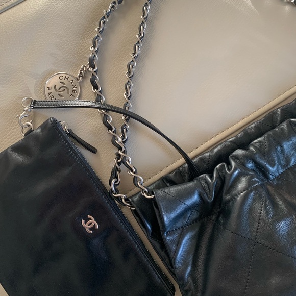 Chanel Small 22 Bag Black with Silver Hardware - Picture 9 of 16